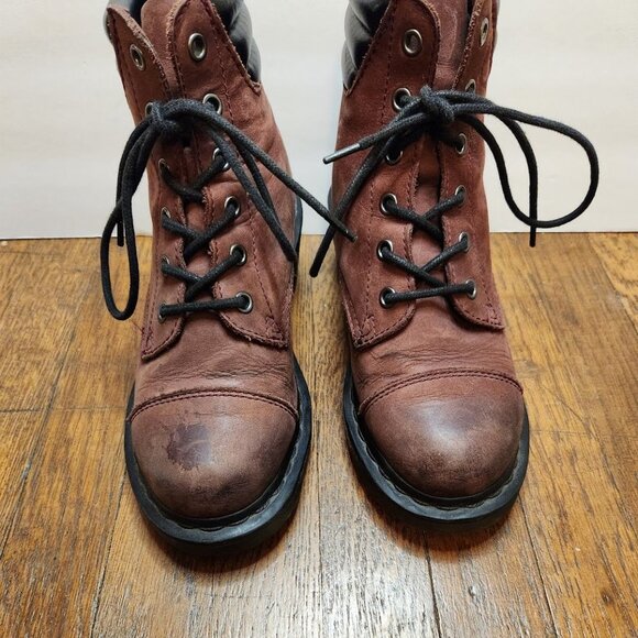 Dr. Martens Burnished Red Alexandra Heeled Boots - Picture 8 of 13